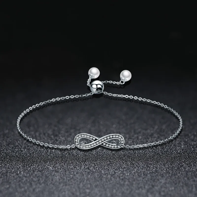 (image for) Silver Endless Elegance Chain Slider Bracelet - PANDORA Style - SCB056 - View 3