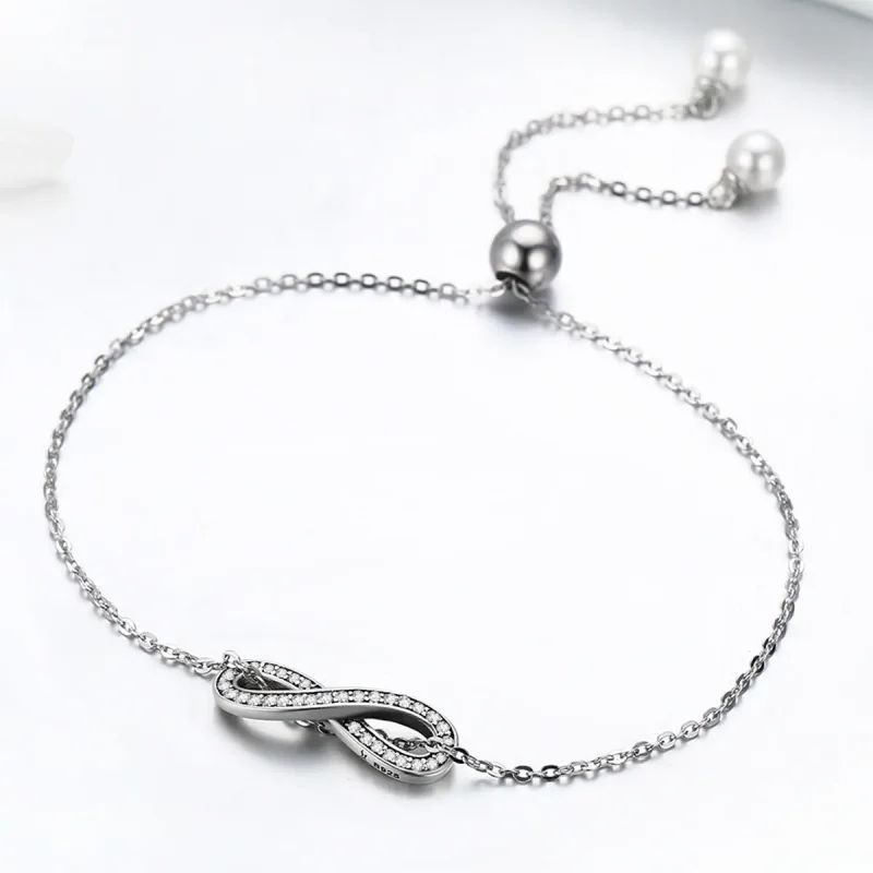 (image for) Silver Endless Elegance Chain Slider Bracelet - PANDORA Style - SCB056 - View 4