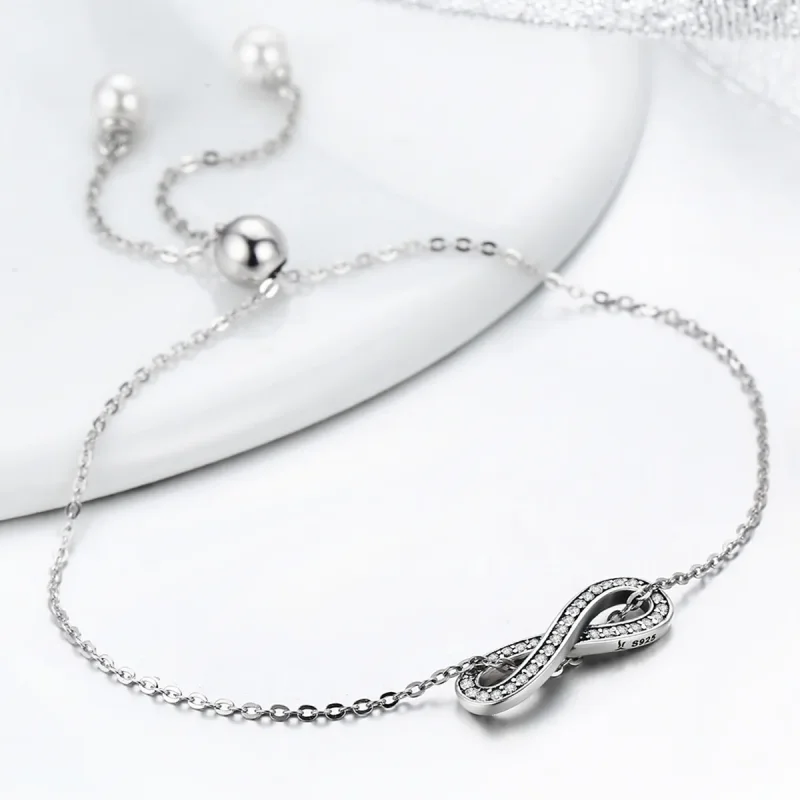 (image for) Silver Endless Elegance Chain Slider Bracelet - PANDORA Style - SCB056 - View 6