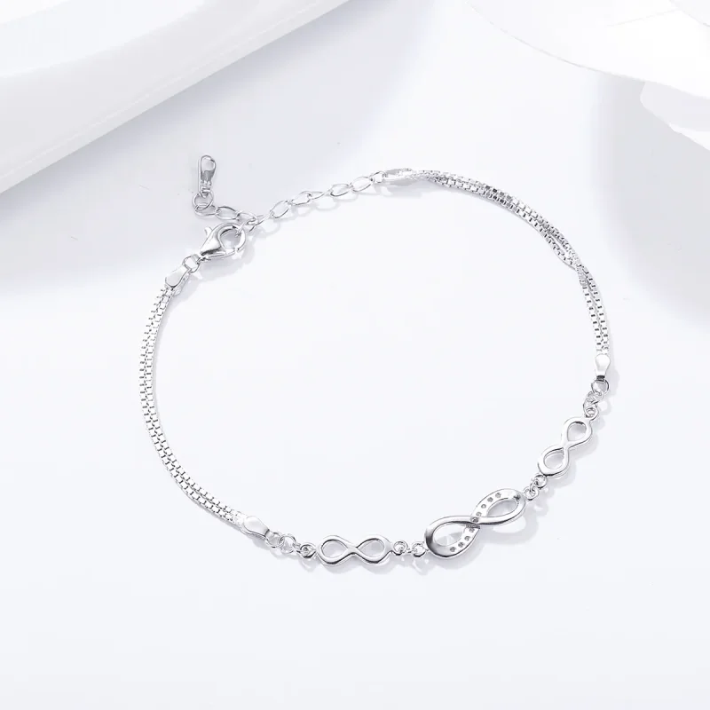 (image for) Silver Endless Elegance Slider Bracelet - PANDORA Style - SCB037 - View 5