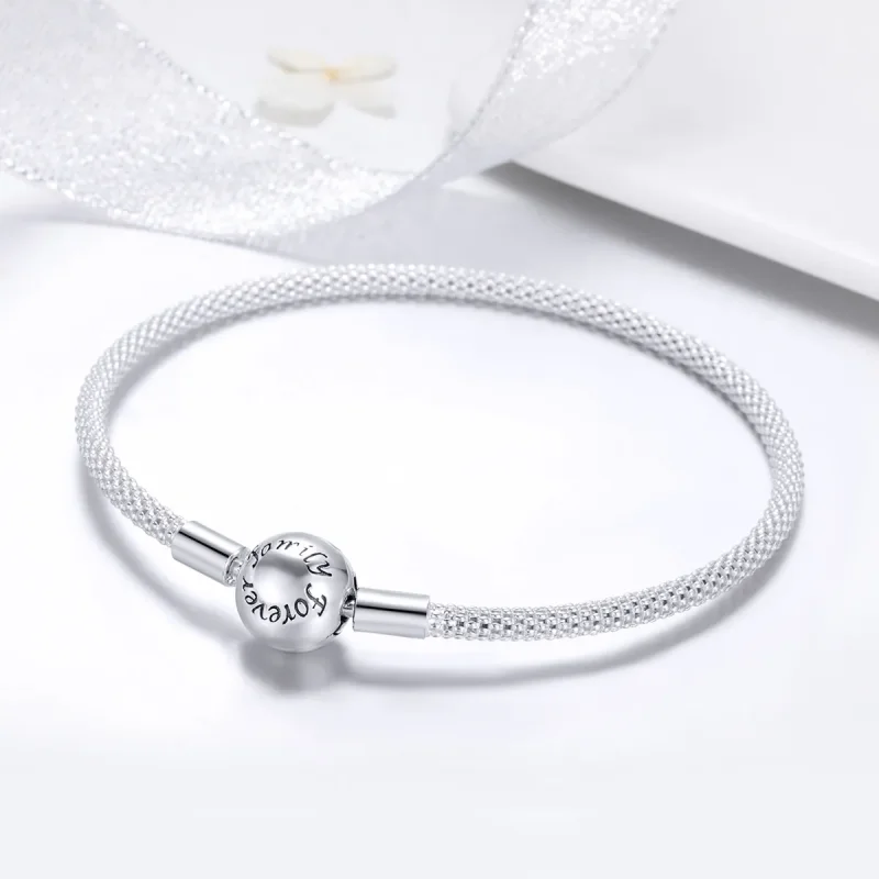 (image for) Silver Forever Love Mesh Bracelet - PANDORA Style - SCB105 - View 3
