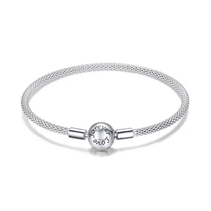 (image for) Silver Forever Love Mesh Bracelet - PANDORA Style - SCB105