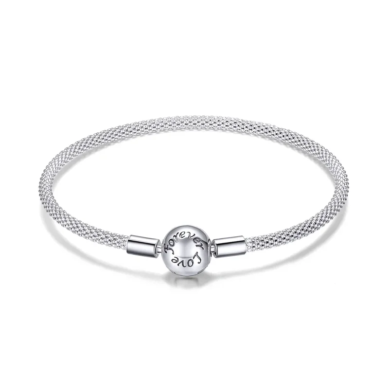 (image for) Silver Forever Love Mesh Bracelet - PANDORA Style - SCB105 - Product Image