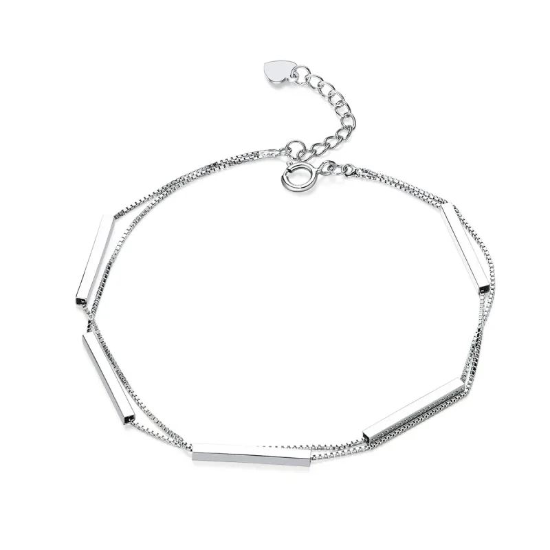 (image for) Silver Geometry Chain Slider Bracelet - PANDORA Style - SCB170 - Product Image