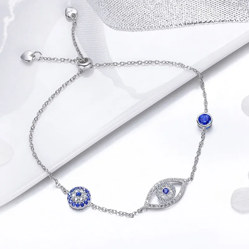 (image for) Silver Guardian Eye Chain Slider Bracelet - PANDORA Style - SCB089 - View 4