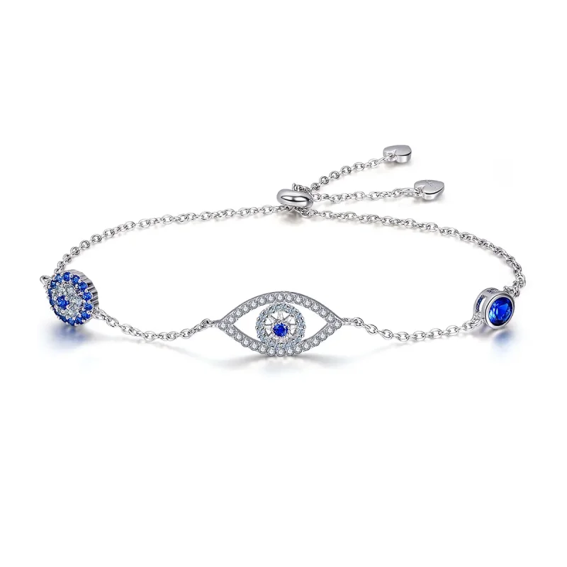 (image for) Silver Guardian Eye Chain Slider Bracelet - PANDORA Style - SCB089 - Product Image