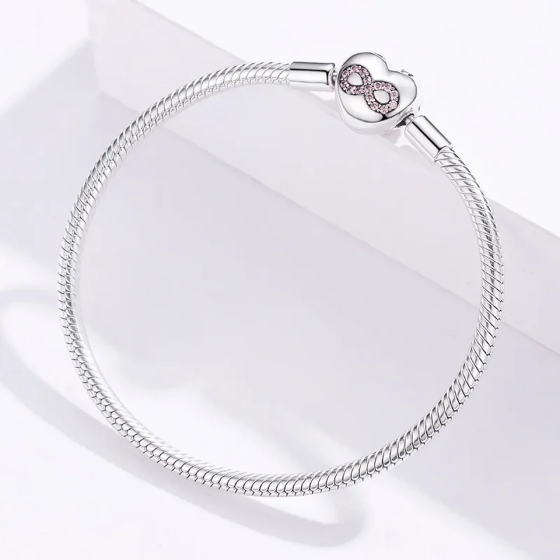 (image for) Silver Heart of Eternity Slider Bracelet - PANDORA Style - SCB142 - View 3