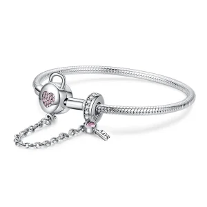 (image for) Silver Heartskey Slider Bracelet - PANDORA Style - SCB143