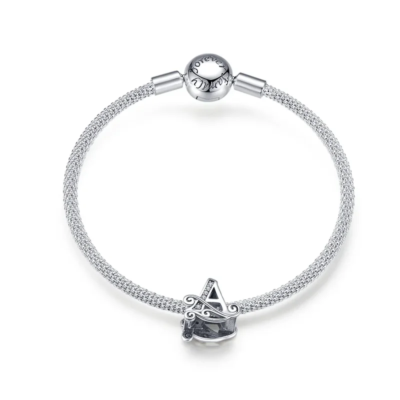 (image for) Silver Letter A Mesh Bracelet - PANDORA Style - SCB829 - Product Image