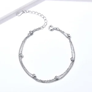 (image for) Silver Little Beads Chain Slider Bracelet - PANDORA Style - SCB131