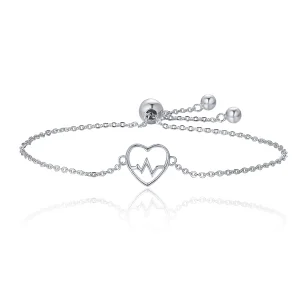 (image for) Silver Love Cardiogram Slider Bracelet - PANDORA Style - SCB019