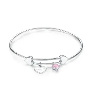 (image for) Silver Love Promise Charm Entwined Slider Bangle - PANDORA Style - SCB124