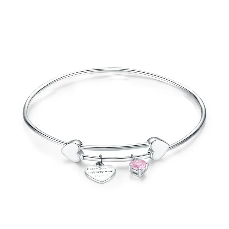 (image for) Silver Love Promise Charm Entwined Slider Bangle - PANDORA Style - SCB124 - Product Image