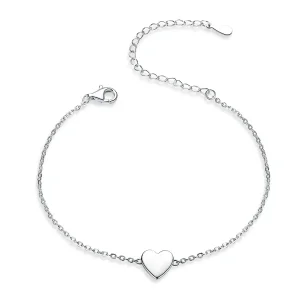 (image for) Silver Loved Heart Chain Slider Bracelet - PANDORA Style - SCB161