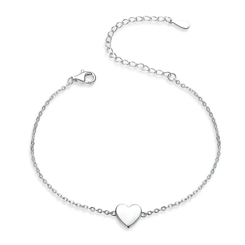 (image for) Silver Loved Heart Chain Slider Bracelet - PANDORA Style - SCB161 - Product Image