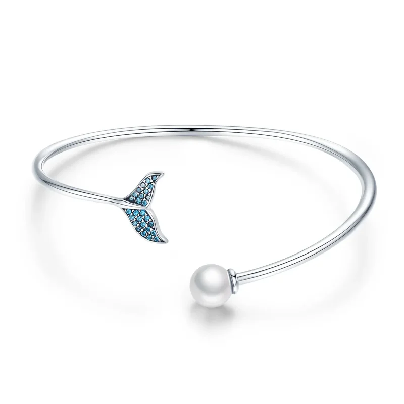 (image for) Silver Mermaid's Tear Open Bangle - PANDORA Style - SCB123 - Product Image