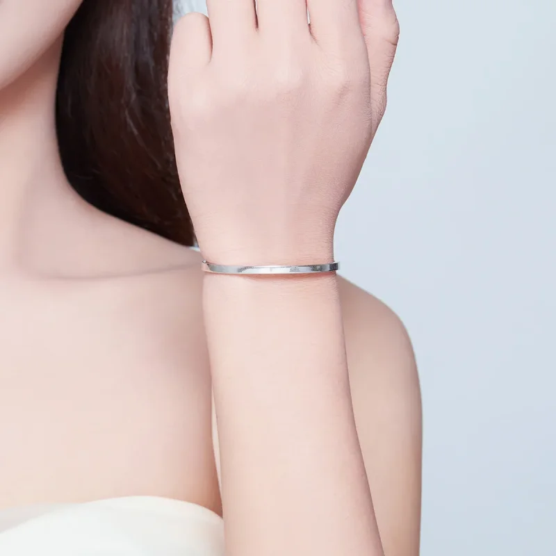 (image for) Silver Nothing Is Impossible Open Cuff Bangle - PANDORA Style - SCB160 - View 6