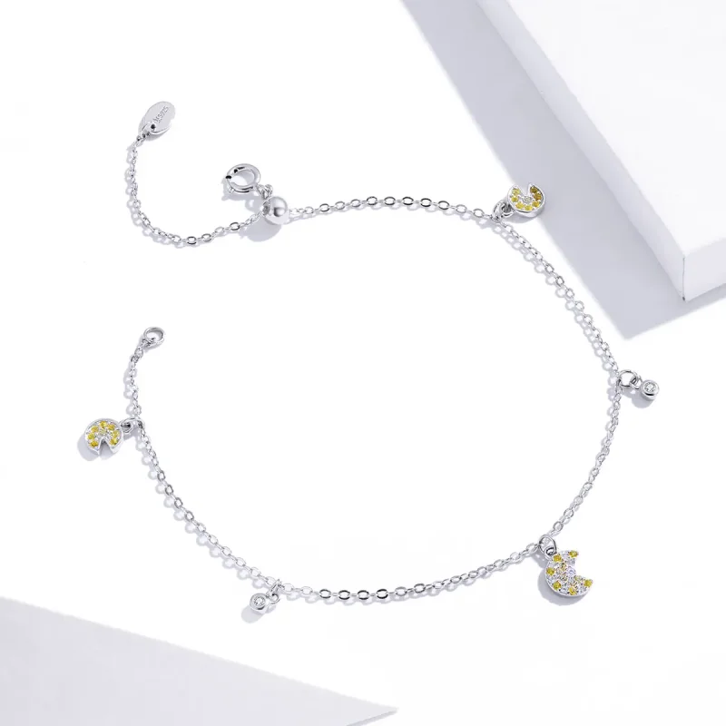 (image for) Silver Pac-Man Chain Slider Bracelet - PANDORA Style - SCB183 - View 4