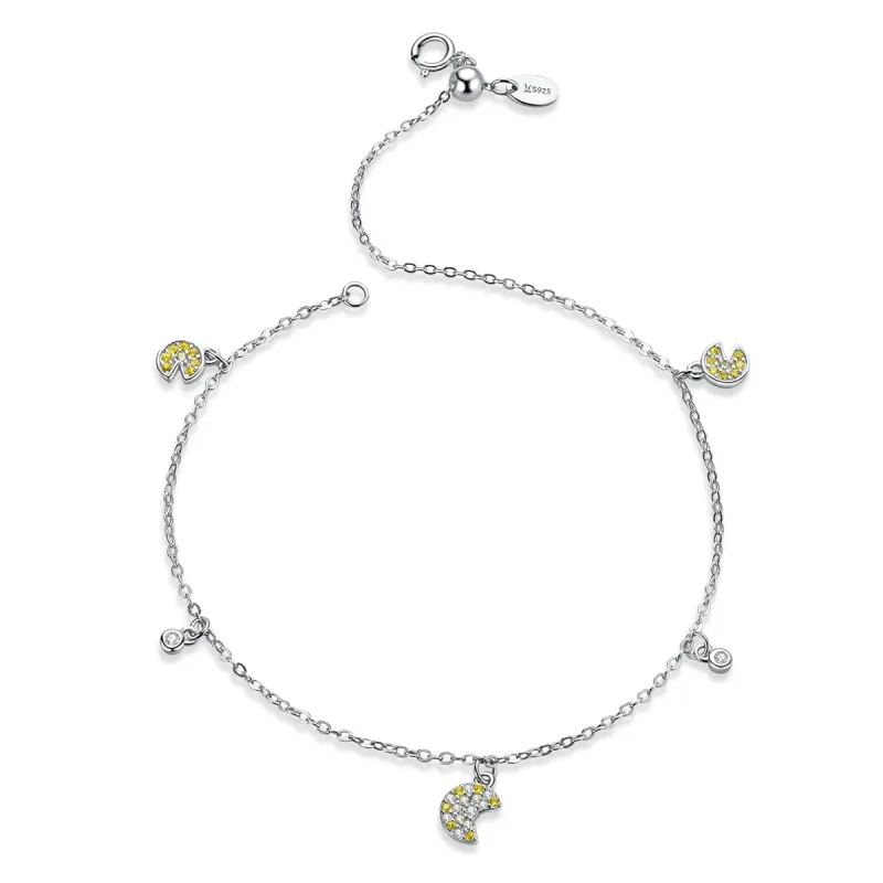 (image for) Silver Pac-Man Chain Slider Bracelet - PANDORA Style - SCB183 - Product Image