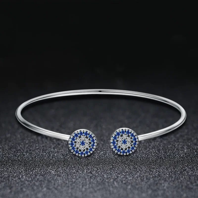 (image for) Silver Shining Stars Open Bangle - PANDORA Style - SCB058 - View 3
