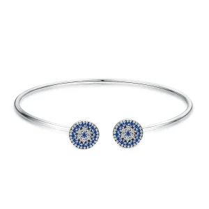 (image for) Silver Shining Stars Open Bangle - PANDORA Style - SCB058