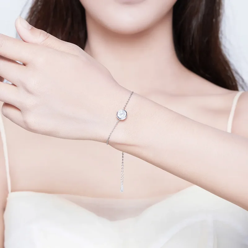 (image for) Silver Simple Chain Slider Bracelet - PANDORA Style - SCB157 - View 2