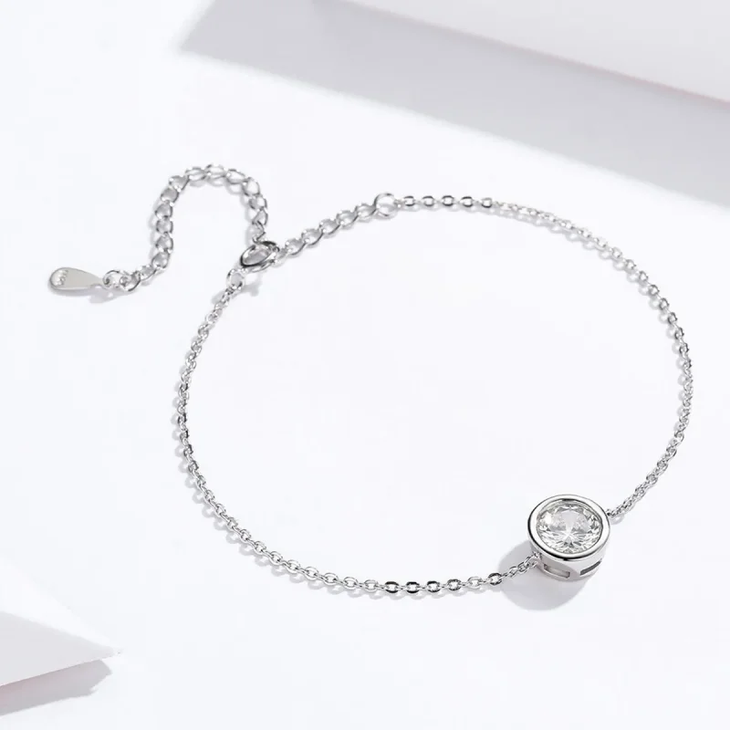 (image for) Silver Simple Chain Slider Bracelet - PANDORA Style - SCB157 - View 4
