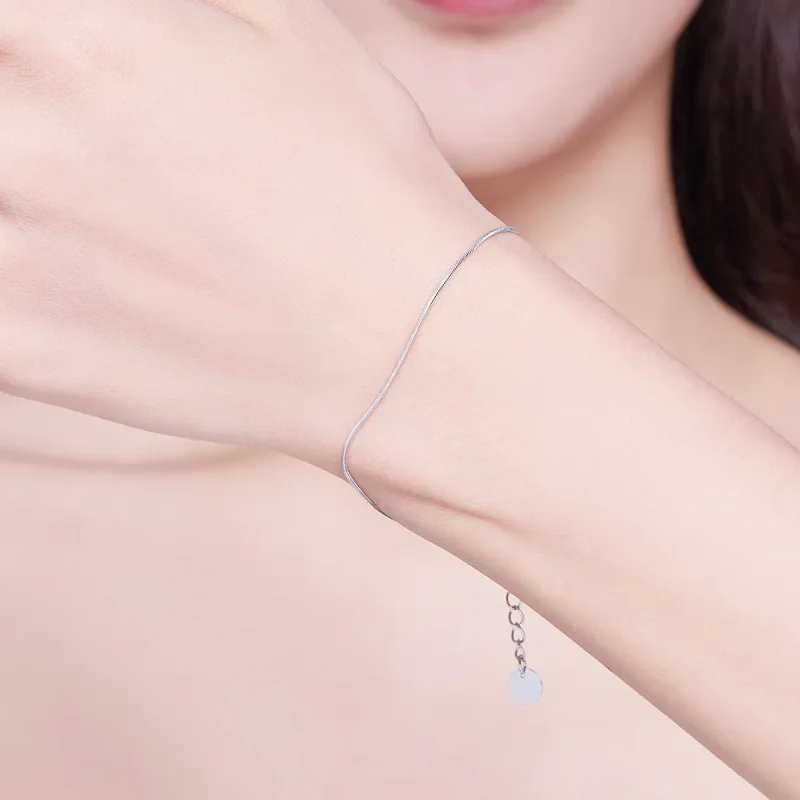 (image for) Silver Snake Chain Bracelet - PANDORA Style - SCB153 - View 2