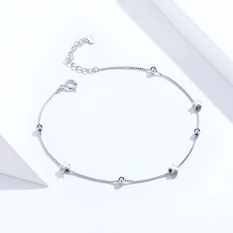 (image for) Silver Star Chain Slider Bracelet - PANDORA Style - SCB171 - View 3