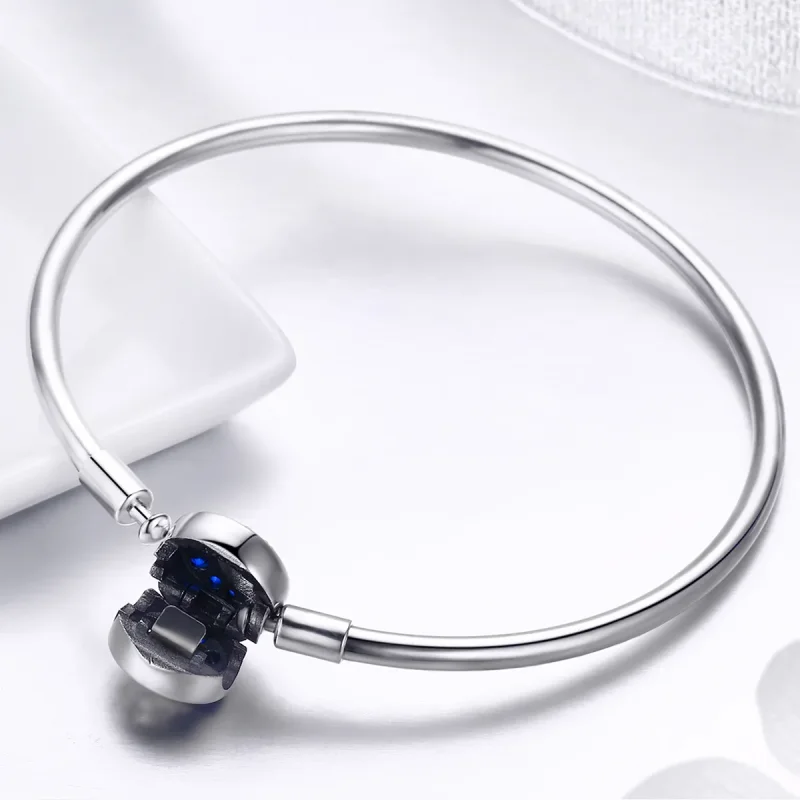 (image for) Silver Starry Sky Hard Bangle - PANDORA Style - SCB080 - View 3