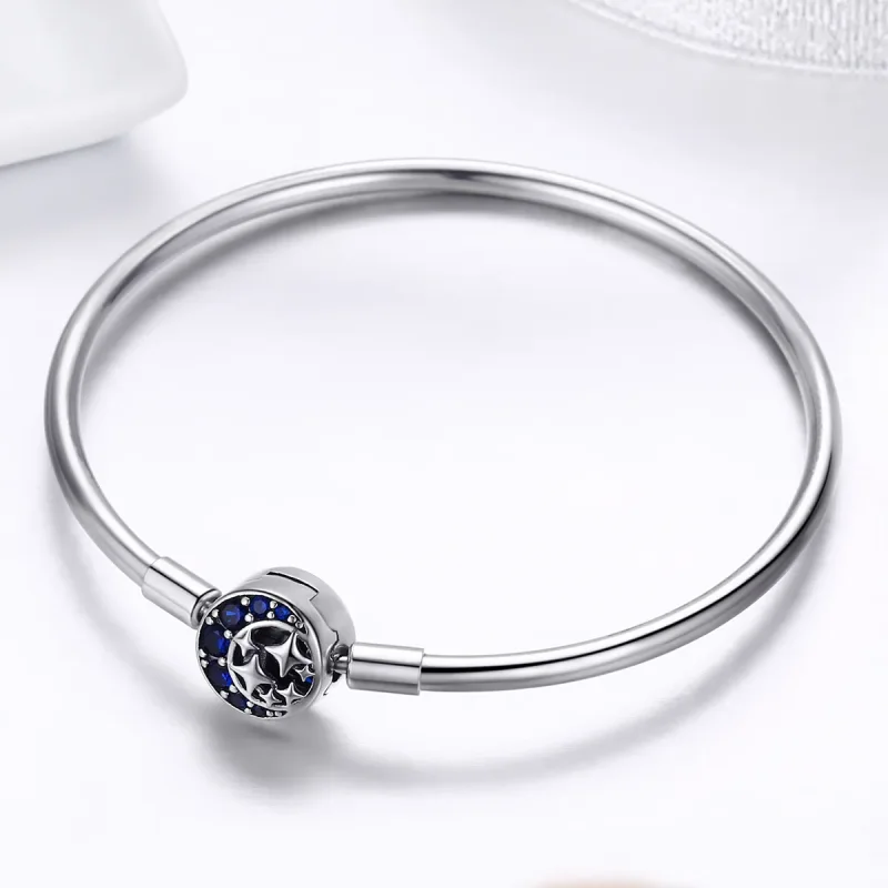 (image for) Silver Starry Sky Hard Bangle - PANDORA Style - SCB080 - View 5