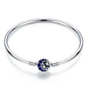 (image for) Silver Starry Sky Hard Bangle - PANDORA Style - SCB080