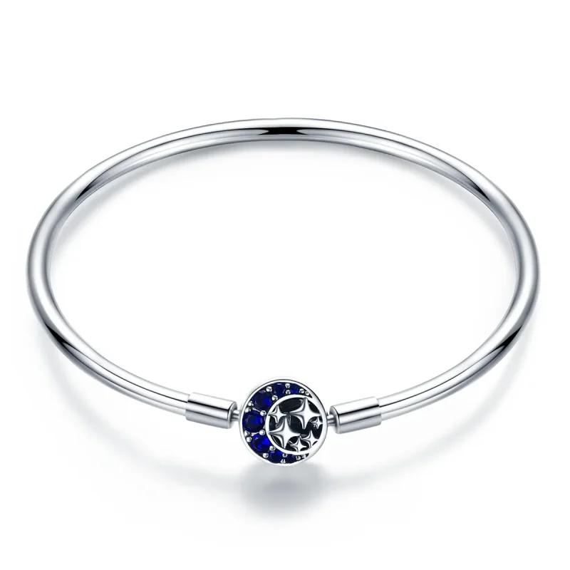(image for) Silver Starry Sky Hard Bangle - PANDORA Style - SCB080 - Product Image