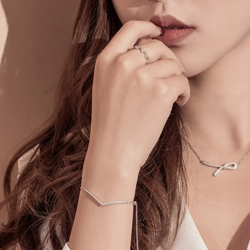 (image for) Silver Triumphant Return Chain Slider Bracelet - PANDORA Style - SCB137 - View 2