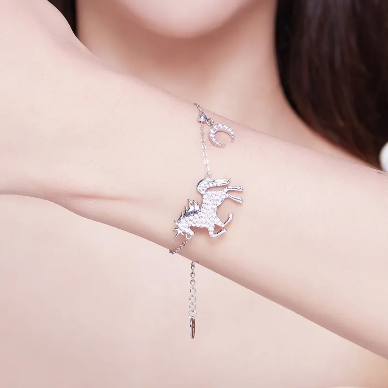 (image for) Silver Unicorn Chain Slider Bracelet - PANDORA Style - SCB155 - View 2