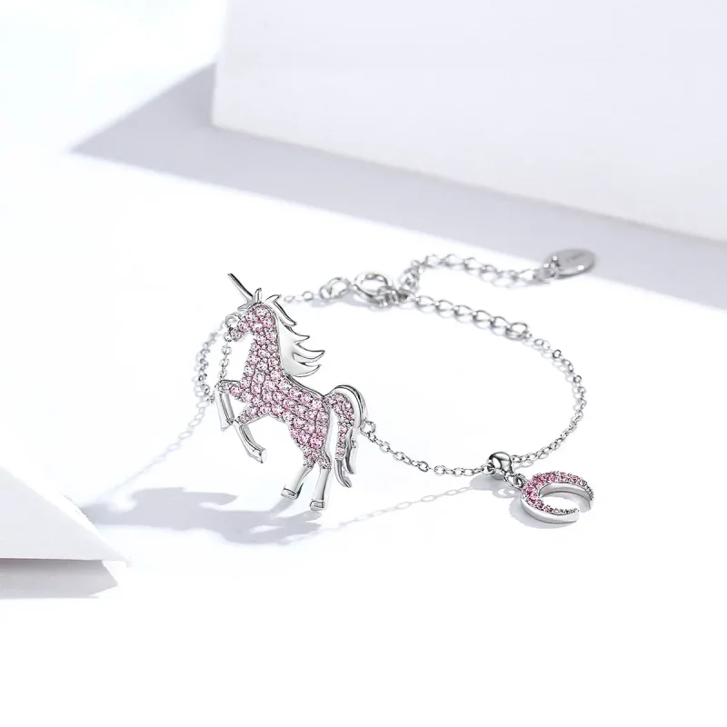 (image for) Silver Unicorn Chain Slider Bracelet - PANDORA Style - SCB155 - View 3