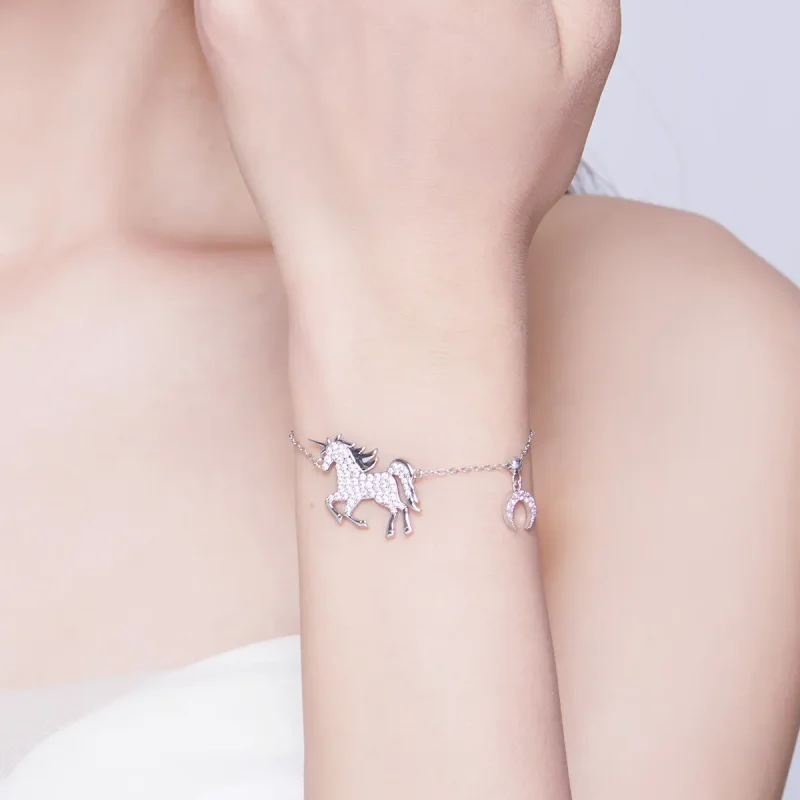 (image for) Silver Unicorn Chain Slider Bracelet - PANDORA Style - SCB155 - View 5