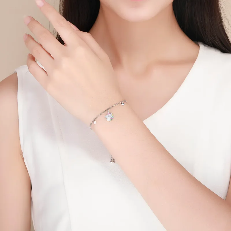 (image for) Silver Unicorn Memory Chain Slider Bracelet - PANDORA Style - SCB106 - View 5