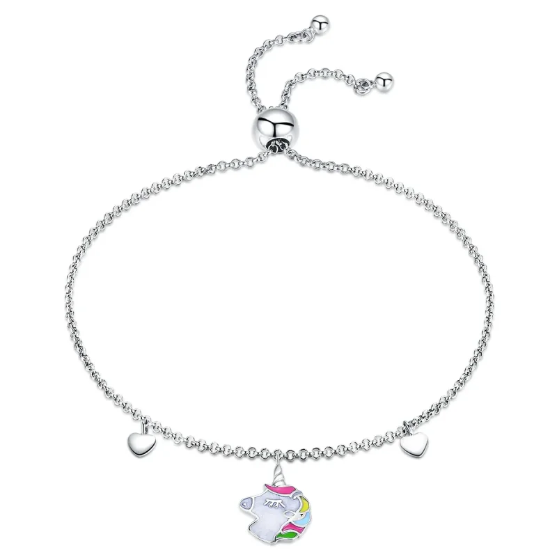 (image for) Silver Unicorn Memory Chain Slider Bracelet - PANDORA Style - SCB106 - Product Image