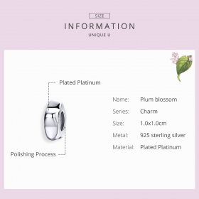 Pandora Compatible Silver Plum Blossom Spacer - SCC1168