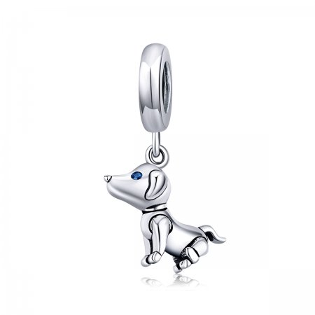 Pandora Style Silver Bangle Charm, Robot Dog - SCC1468