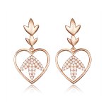 Rose Gold Autumn Love Hanging Earrings - PANDORA Style - SCE557