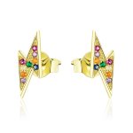 Pandora Style 18ct Gold Plated Stud Earrings, Lightning - SCE806