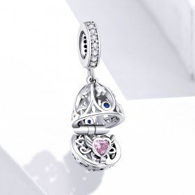 Pandora Style Silver Bangle Charm, Easter Egg With Treasure - SCC1465