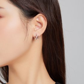 Pandora Style Silver Stud Earrings, Butterflies - SCE1105