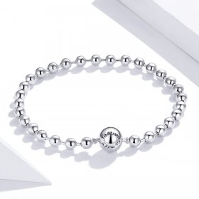 Pandora Style Chain Bracelet, Silver Beads - SCB208