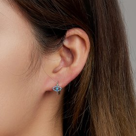 PANDORA Style Turquoise Devil Eye Hoop Earrings - SCE1418