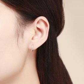 Silver Small Circle Hoop Earrings - PANDORA Style - SCE498
