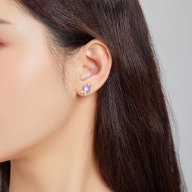 Pandora Style Silver Stud Earrings, Happy Little Fish - SCE1028