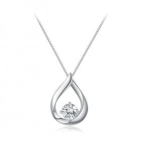 Pandora Style Water Drop Moissanite Necklace (One Certificate) - MSN015